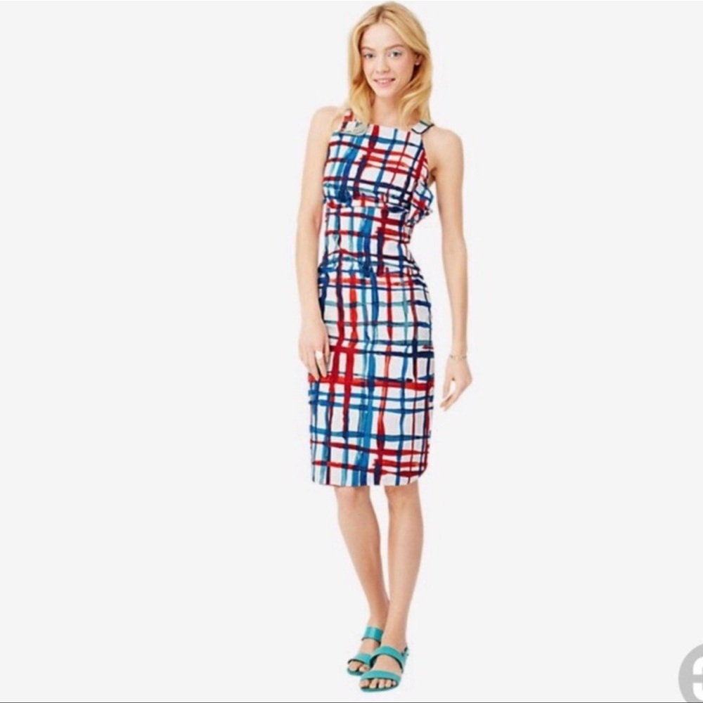 Kate Spade Saturday Painted Plaid Side-Tie Dress in Size 0